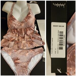 MSRP$98 New With Tags Nicole Miller 2 Piece Bathing Suit Size 1X